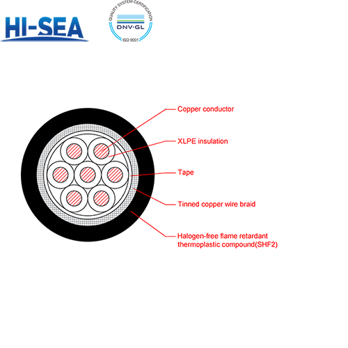 CKJ85/SC XLPE Insulation Low Smoke Halogen Free Flame Retardant Armor Type Marine Control Cable